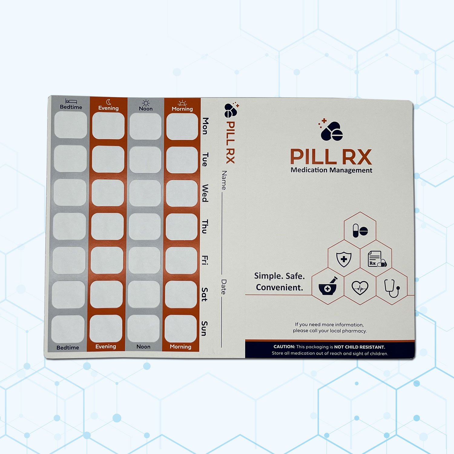 PillRx 4×7 Tri-Fold| Vials Store