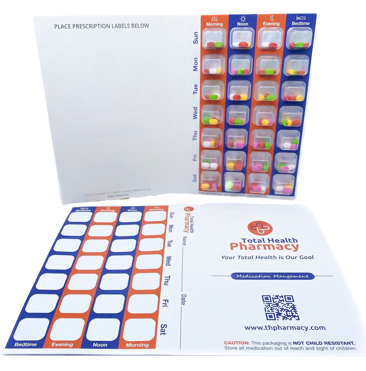 Total Health 4×7 Tri-Fold Blister Pack Card – Medication Management System