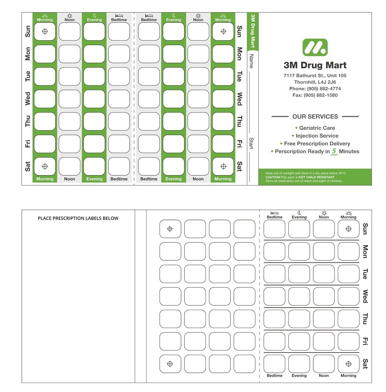 (Tri-fold) 4 x 7 - 3M DRUG MART (for 15 blister)