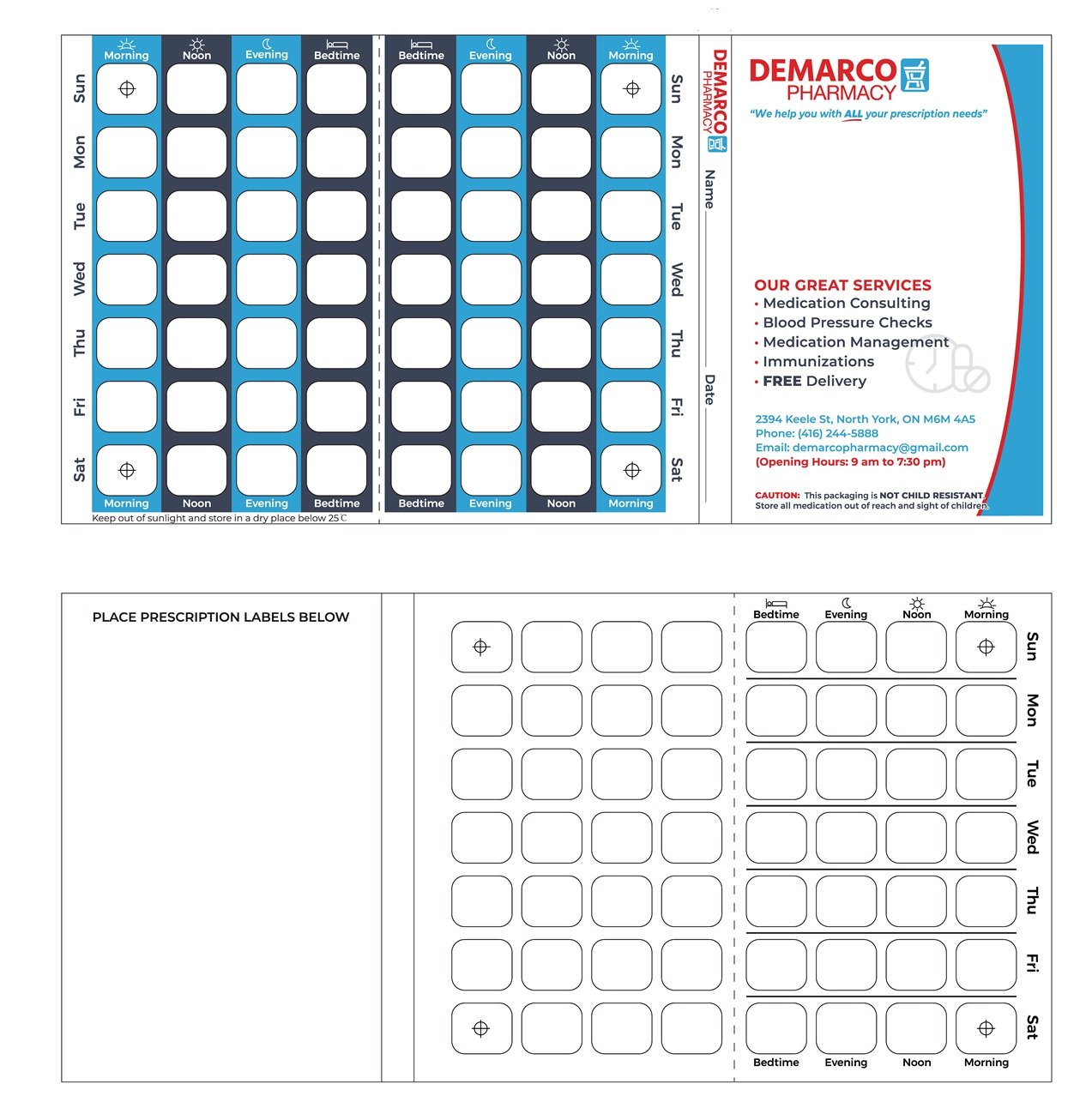 (Tri-fold) 4 x 7 - Demarco (for 15 blister)