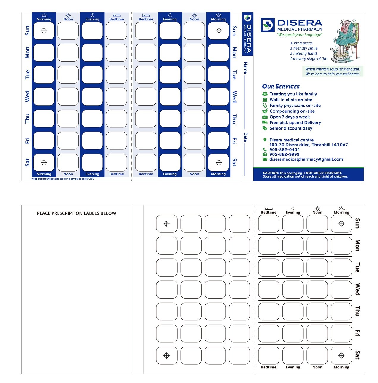 (Tri-fold) 4 x 7 - Disera (for 15 blister)