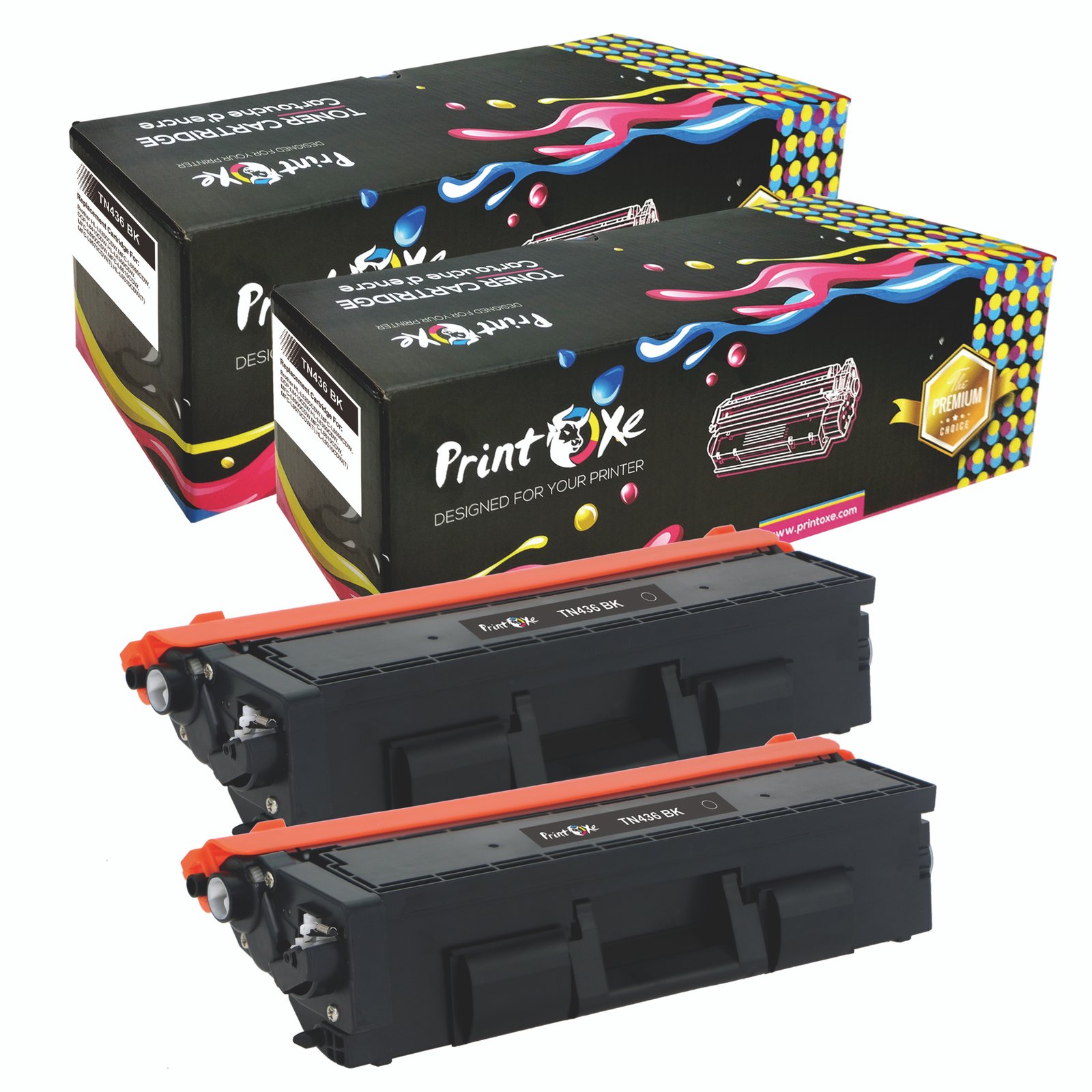 TN436 Compatible 2 Black Toner Cartridges TN-436